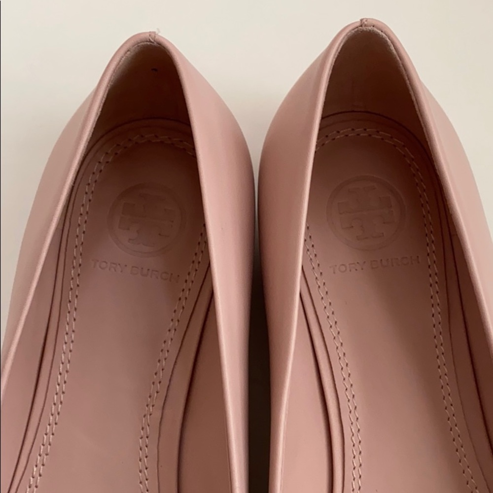 Tory Burch Everly Pointed Toe Leather Flats Pink - Picture 5 of 10
